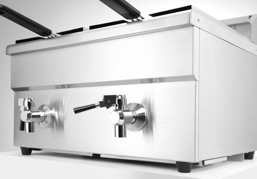 Induction deep fryer with drain tap - 2 x 8 l, HENDI, Profi Line, 16L, 230V/7000W, 577x609x(H)410mm 1