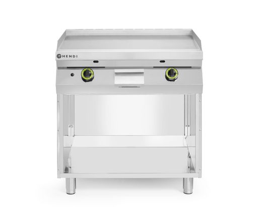 Dujinė grilio kaitlentė, lygi, ant iš 3 pusių uždarytos spintelės, HENDI, Kitchen Line, 2 šildymo zonos, kiekviename po 3 degiklius, bendra galia 10kW, 10kW, 800x700x(H)900mm 1