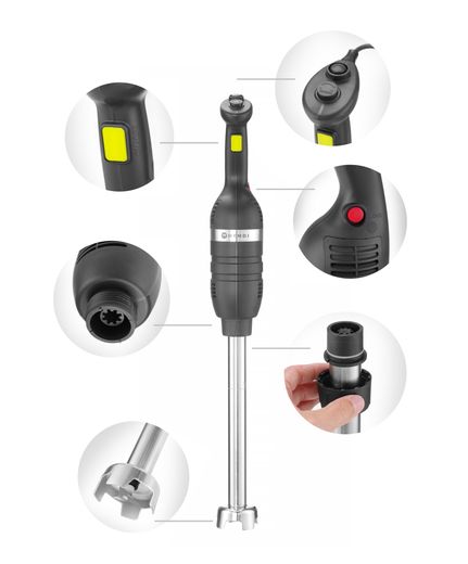 Tyčový mixér 500 s variabilnou rýchlosťou a mixovacím hriadeľom 500 mm, HENDI, Kitchen Line, Čierna, 230V/500W, ⌀100x916mm 1