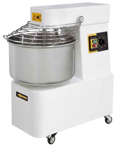 Spiral mixer with fixed head and bowl, 2 speeds, HENDI, Speed 1: 0.75 kW (1 HP) Speed 2: 0.75–1.1 kW (1.5 HP), 22L, 400V/1100W, 385x670x(H)725mm 1
