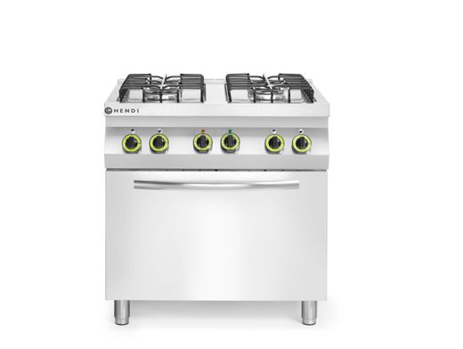 4-burner gas cooker with GN 1/1 electric convection oven, HENDI, Smart, GN 1/1, 230V/3000W, 17000kW, 800x700x(H)900mm 1