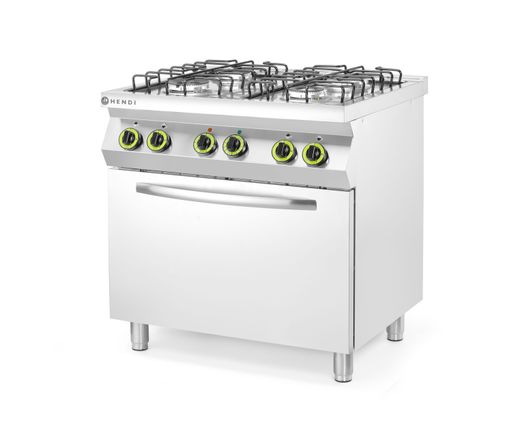 4-burner gas cooker with GN 1/1 electric convection oven, HENDI, Smart, GN 1/1, 230V/3000W, 17000kW, 800x700x(H)900mm 1