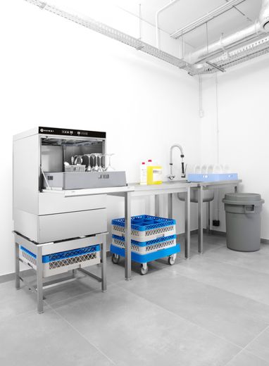 Dishwasher 50x50 - electronic control, HENDI, 400V/6600W, 570x600x(H)830mm 1