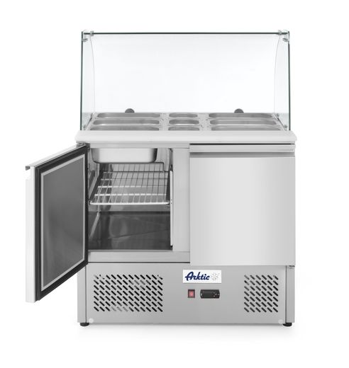 Two door salad counter with glass display 300L, Arktic, 169L, 230V/310W, 700x900x(H)1300mm 1