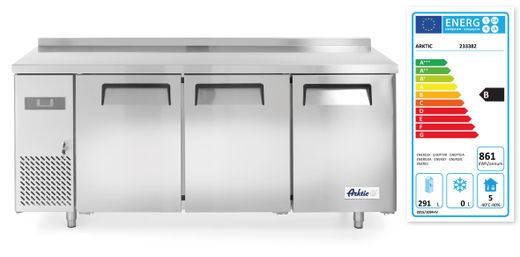 Three door refrigerated counter Kitchen Line 390L, Arktic, Kitchen Line, 291L, 230V/270W, 1800x600x(H)886mm 1
