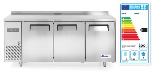 Three door freezer counter Kitchen Line 390L, Arktic, Kitchen Line, 291L, 230V/550W, 1800x600x(H)886mm 1