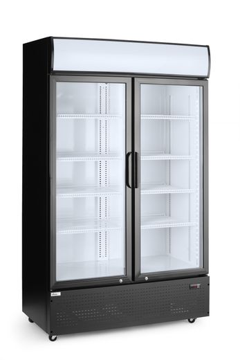 Frigorifero per bar posteriore con pannello retroilluminato, doppia porta, Arktic, 512L, Nero, 230V/510W, 1120x585x(H)1900mm 1