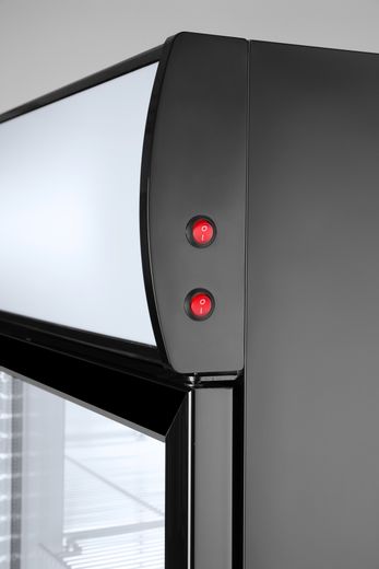 Frigorifero per bar posteriore con pannello retroilluminato, doppia porta, Arktic, 512L, Nero, 230V/510W, 1120x585x(H)1900mm 1