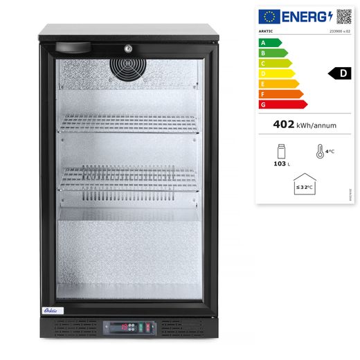 Frigorifero per bar posteriore a porta singola, Arktic, 86L, Nero, 230V/120W, 500x530x(H)865mm 1