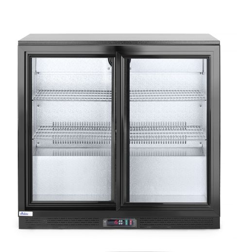 Back bar refrigerator with double sliding doors, Arktic, 197L, Black, 220-240V/160W, ⌀x(H)865mm 1