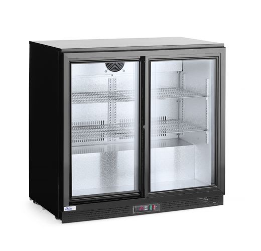 Back bar refrigerator with double sliding doors, Arktic, 197L, Black, 220-240V/160W, ⌀x(H)865mm 1
