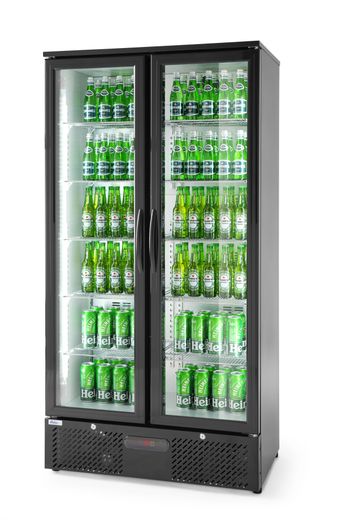 Back bar refrigerator double-door, Arktic, 477L, Black, 220-240V/365W, 900x530x(H)1820mm 1