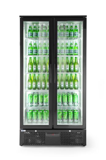 Back bar refrigerator double-door, Arktic, 477L, Black, 220-240V/365W, 900x530x(H)1820mm 1