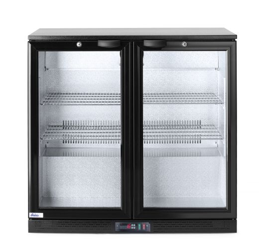 Back bar refrigerator double-door, Arktic, 180L, Black, 220-240V/160W, 900x540x(H)890mm 1