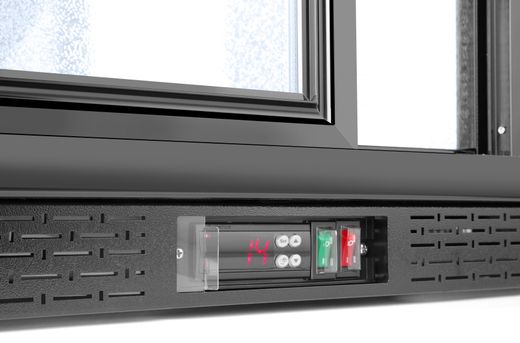 Back bar refrigerator with triple sliding doors, Arktic, 308L, Black, 220-240V/160W, 1350x520x(H)865mm 1