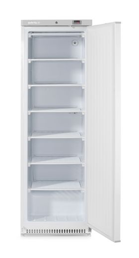 Szafa mroźnicza w obudowie ze stali malowanej na biało, Arktic, Budget Line, 400 l, biały, 230V/322W, 600x646x(H)1875mm 1