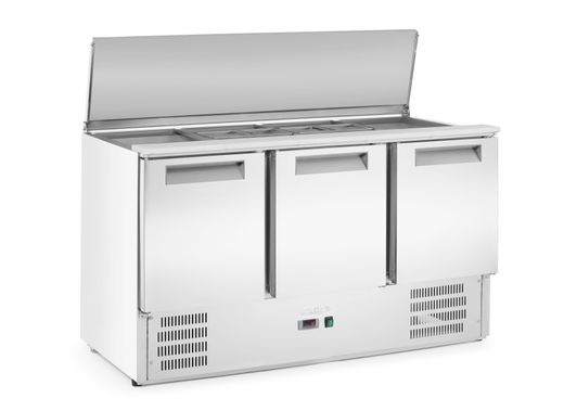 3-door refrigerated salad counter with liftable cover, Arktic, 368L, 230V/155W, 1365x700x(H)860mm 1