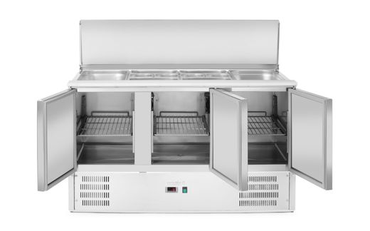 3-door refrigerated salad counter with liftable cover, Arktic, 368L, 230V/155W, 1365x700x(H)860mm 1