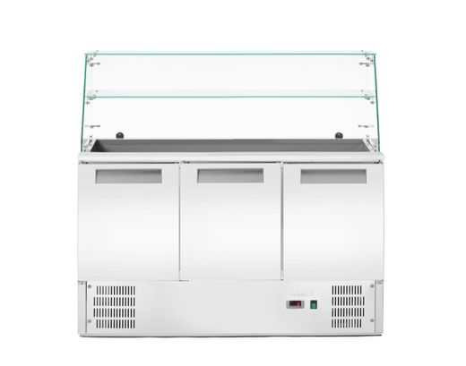 3-door refrigerated salad counter with glass superstructure, Arktic, 3-door counter with glass superstructure, 1365x695x(H)1270mm 1