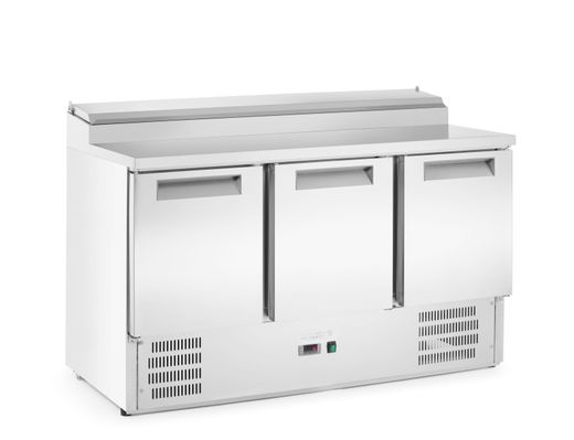 3-Door refrigerated counter with superstructure, Arktic, 1365x695x(H)955mm 1