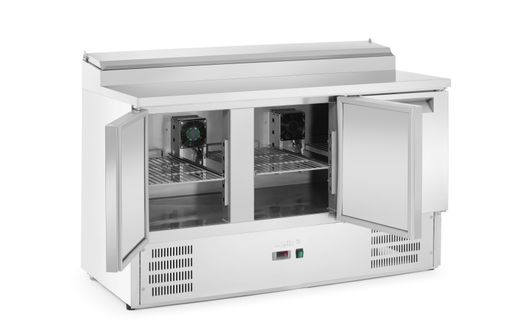 3-Door refrigerated counter with superstructure, Arktic, 1365x695x(H)955mm 1