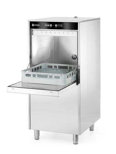 Zmywarka do garów i tac 50x60 – sterowana elektronicznie, z dozownikiem detergentu i pompą spustową, HENDI, napięcie: 230 V, moc: 5 kW, 230V/5000W, 595x730x(H)1340mm 1
