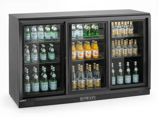 Barová chladnička s 3 posuvnými dverami, Arktic, 254L, Čierna, 230V/160W, 520x1350x(H)870mm 1