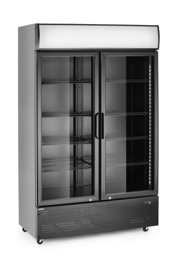Barová chladnička s podsvieteným panelom, dvojdverová, Arktic, 512L, Čierna, 230V/510W, 585x1120x(H)1900mm 1