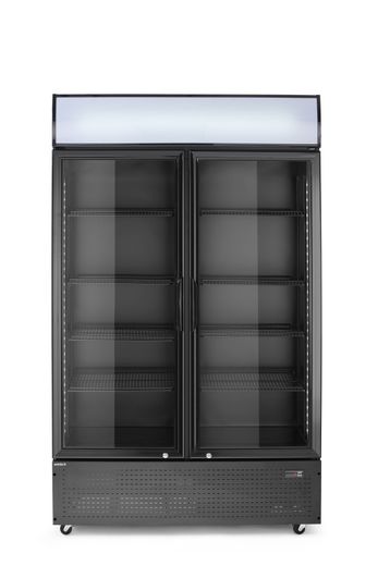 Barová chladnička s podsvieteným panelom, dvojdverová, Arktic, 512L, Čierna, 230V/510W, 585x1120x(H)1900mm 1