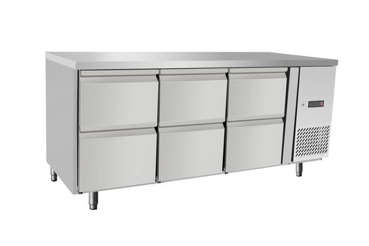 Refrigerated counter with 6 drawers, Arktic, Without backsplash, 420L, 230V/400W, 1795x700x(H)879mm 1