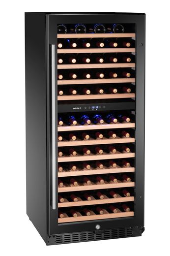 Wine cooler, 2-zone, 124 bottles, Arktic, 265L, Black, 570x595x(H)1400mm 1