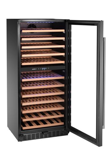 Wine cooler, 2-zone, 124 bottles, Arktic, 265L, Black, 570x595x(H)1400mm 1