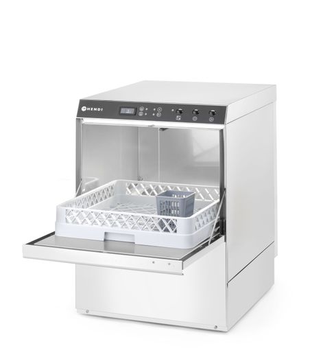 Dishwasher 50x50 Doppio, HENDI, with detergent dispenser and drain pump, 400V/4900W 1