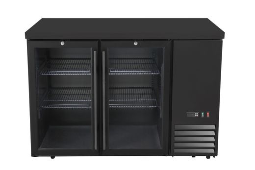 Chłodnicza lada barowa, szklane drzwi, Arktic, 4 półki, 283L, czarny, 230V/185W, 1217x631x(H)865mm 1