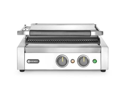 Grill kontaktowy Panini, HENDI, Timer, srebrny, 220-240V/2200W, 430x375x(H)216mm, Prostokątny 1