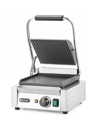 Contact grill – single version, HENDI, ribbed top and smooth bottom, 230V/1800W, 310x375x(H)216mm 1