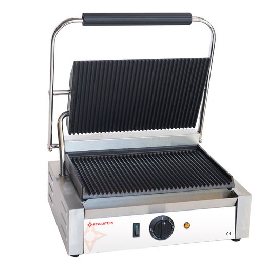 Single Contact Grill – ribbed grilling surface, Revolution, 230V/2200W, 410x305x(H)210mm 1
