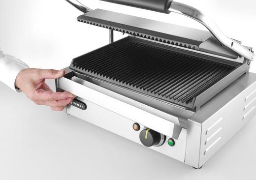 Contact grill Panini, HENDI, ribbed top and bottom, 230V/2200W, 430x375x(H)216mm 1