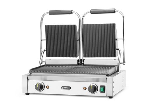 Contact grill - double grill, HENDI, ribbed top and bottom, 230V/3600W, 570x375x(H)216mm 1
