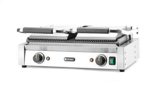 Contact grill - double grill, HENDI, ribbed top and bottom, 230V/3600W, 570x375x(H)216mm 1