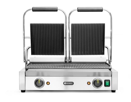 Contact grill - double grill, HENDI, ribbed top and bottom, 230V/3600W, 570x375x(H)216mm 1