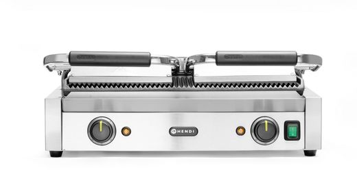Contact grill - double grill, HENDI, ribbed top and bottom, 230V/3600W, 570x375x(H)216mm 1