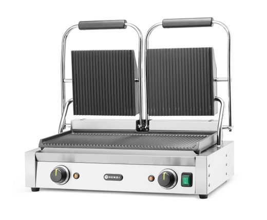 Contact grill - double grill, HENDI, ribbed top and bottom, 230V/3600W, 570x375x(H)216mm 1