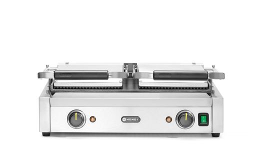 Contact grill - double version, HENDI, ribbed top and smooth bottom, 230V/3600W, 570x375x(H)216mm 1