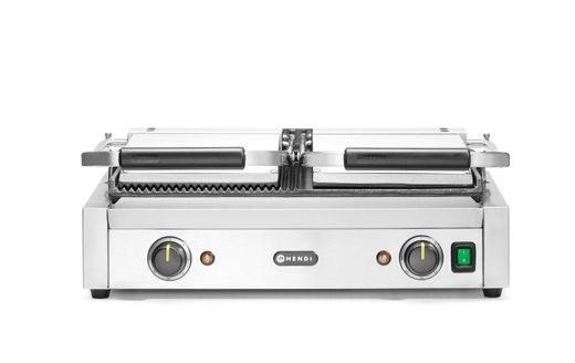 Contact grill - double version, HENDI, half smooth, half ribbed, 230V/3600W, 570x375x(H)216mm 1
