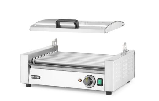 Sausage rolling grill, 1-zone with energy-saving cover, HENDI, 9 rollers, 230V/790W, 566x450x(H)259mm 1