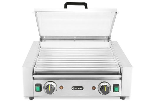 Sausage rolling grill - 2 zones with energy-saving cover, HENDI, 11 rollers, 220-240V/980W, 566x527x(H)259mm 1