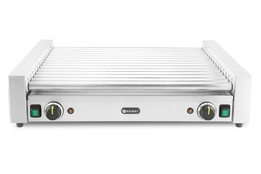 Sausage rolling grill XL - 2 zones, HENDI, 14 rollers, Silver, 220-240V/2000W, 732x590x(H)168mm, Rectangular 1