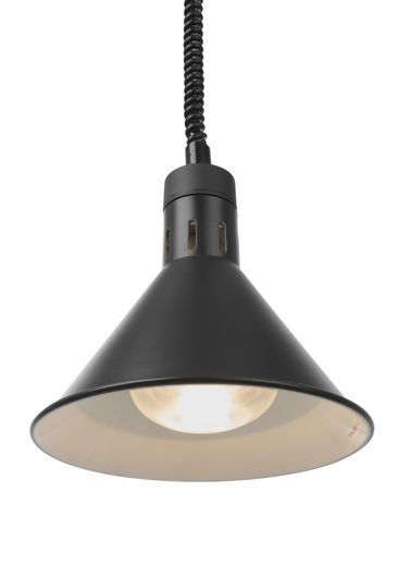 Závěsná výhřevná lampa s nastavitelnou výškou, kuželová, HENDI, Černá, 230V/250W, ⌀275x(H)250mm 1