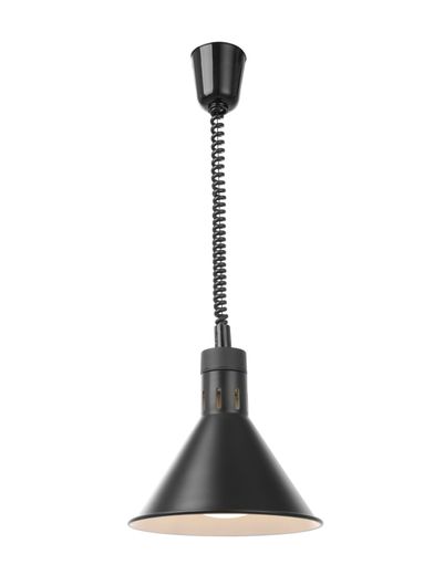 Závěsná výhřevná lampa s nastavitelnou výškou, kuželová, HENDI, Černá, 230V/250W, ⌀275x(H)250mm 1